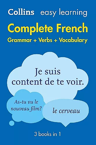 Easy Learning French Complete Grammar, Verbs and Vocabulary (3 books in 1) cover