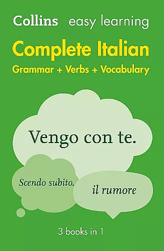 Easy Learning Italian Complete Grammar, Verbs and Vocabulary (3 books in 1) cover