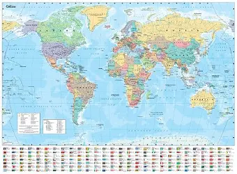 Collins World Wall Laminated Map cover