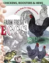 Chickens, Roosters and Hens coloring book for adults cover