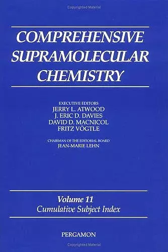 Comprehensive Supramolecular Chemistry, Volume 11 cover