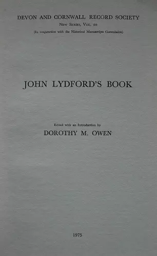 John Lydford's Book cover