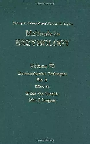 Immunochemical Techniques, Part A cover