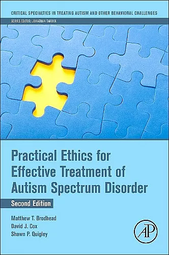 Practical Ethics for Effective Treatment of Autism Spectrum Disorder cover