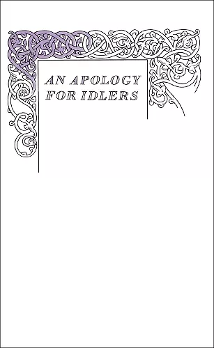 An Apology for Idlers cover