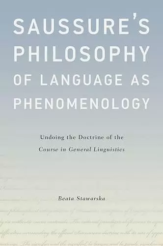 Saussure's Philosophy of Language as Phenomenology cover