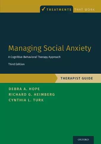 Managing Social Anxiety, Therapist Guide cover