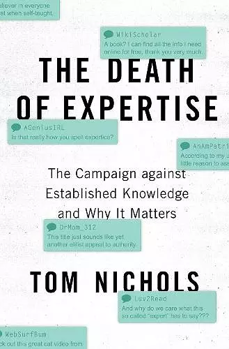 The Death of Expertise cover