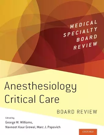 Anesthesiology Critical Care Board Review cover