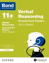 Bond 11+: Verbal Reasoning: Up to Speed Papers cover