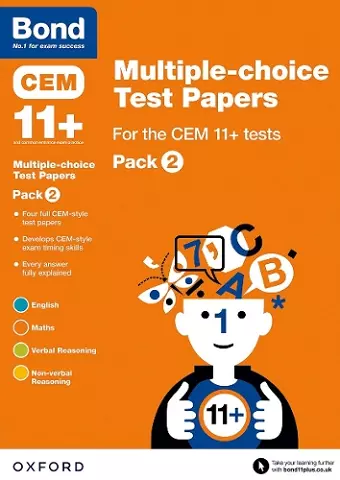 Bond 11+: Multiple-choice Test Papers for the CEM 11+ tests Pack 2: Ready for the 2025 exam cover