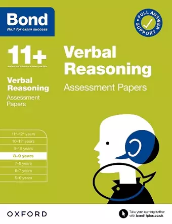 Bond 11+: Bond 11+ Verbal Reasoning Assessment Papers 8-9 years cover