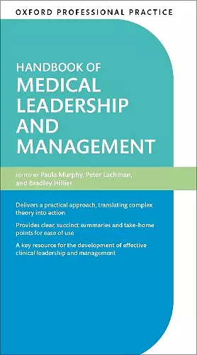 Oxford Professional Practice: Handbook of Medical Leadership and Management cover