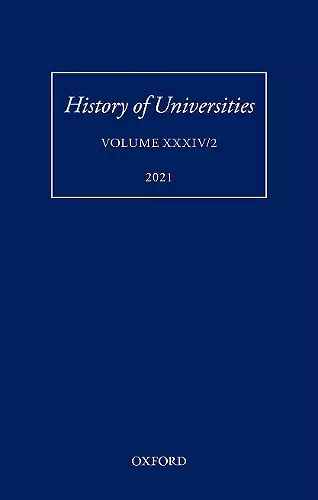 History of Universities: Volume XXXIV/2 cover