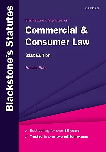 Blackstone's Statutes on Commercial & Consumer Law cover