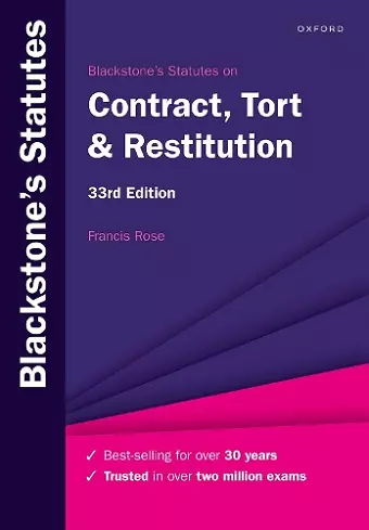 Blackstone's Statutes on Contract, Tort & Restitution cover