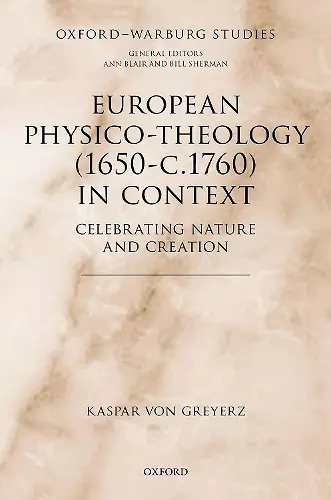 European Physico-theology (1650-c.1760) in Context cover