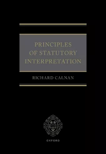 Principles of Statutory Interpretation cover