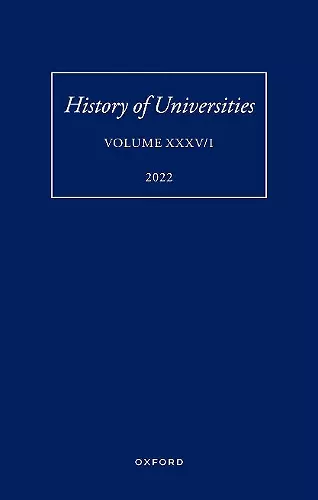 History of Universities XXXV / 1 cover