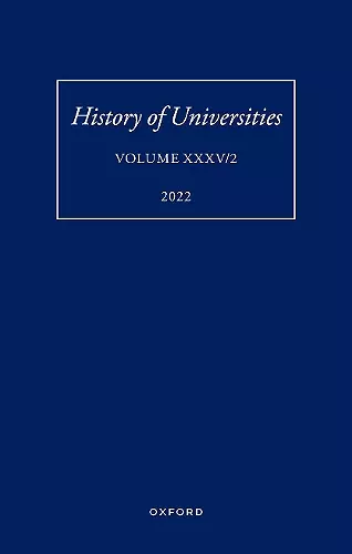 History of Universities: Volume XXXV / 2 cover