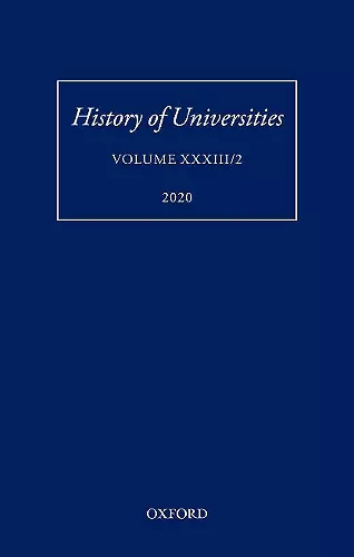 History of Universities Volume XXXIII/2 cover