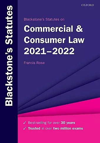 Blackstone's Statutes on Commercial & Consumer Law 2021-2022 cover