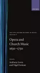 Opera and Church Music 1630-1750 cover