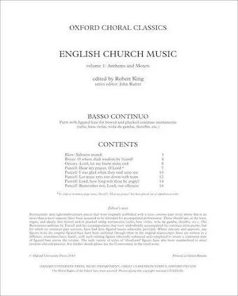 English Church Music, Volume 1: Anthems and Motets cover