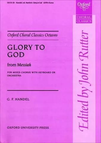 Glory to God from Messiah cover