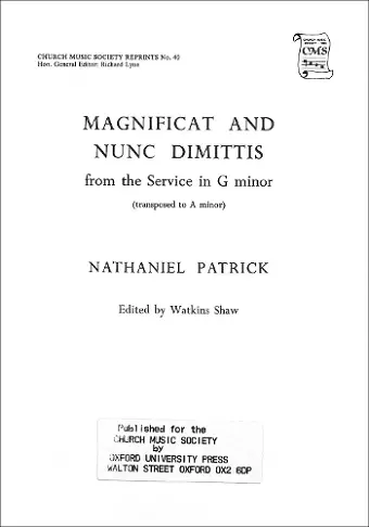 Magnificat and Nunc Dimittis (from Short Service in G minor) cover