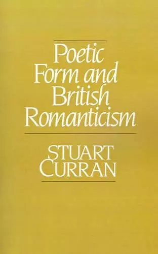 Poetic Form and British Romanticism cover