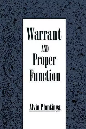 Warrant and Proper Function cover