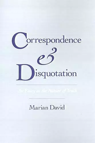 Correspondence and Disquotation cover