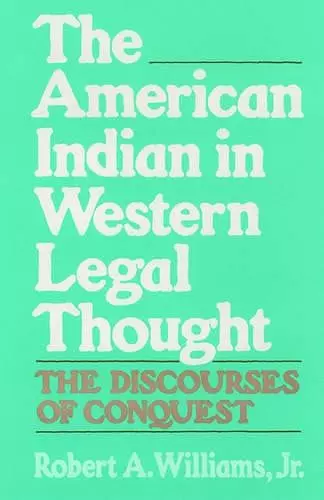 The American Indian in Western Legal Thought cover