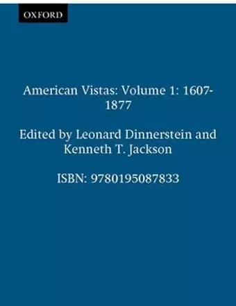 American Vistas: Volume 1: 1607-1877 cover