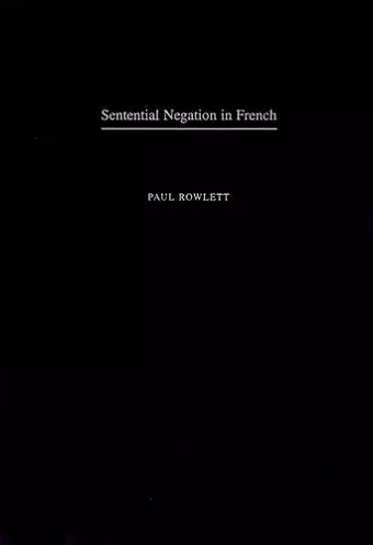 Sentential Negation in French cover