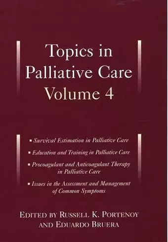 Topics in Palliative Care, Volume 4 cover