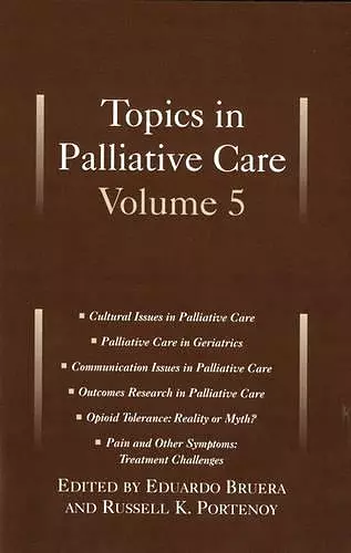 Topics in Palliative Care, Volume 5 cover