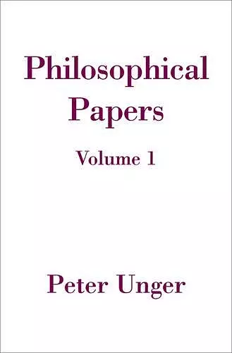 Philosophical Papers: Volume One cover