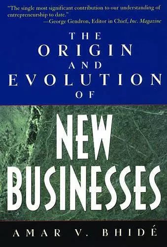 The Origin and Evolution of New Businesses cover