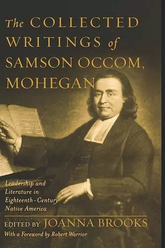 The Collected Writings of Samson Occom, Mohegan cover