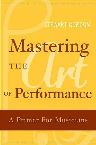 Mastering the Art of Performance cover