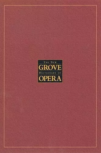 The New Grove Dictionary of Opera cover