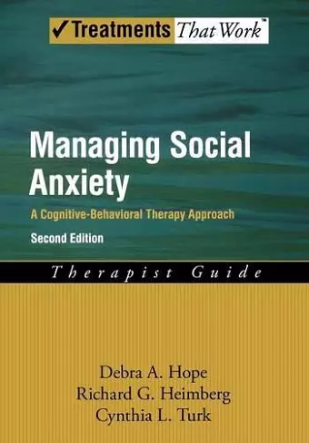 Managing Social Anxiety, Therapist Guide cover