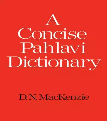 A Concise Pahlavi Dictionary cover