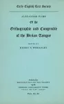 Alexander Hume of the Orthographie and Congruitie of the Britan Tongue cover