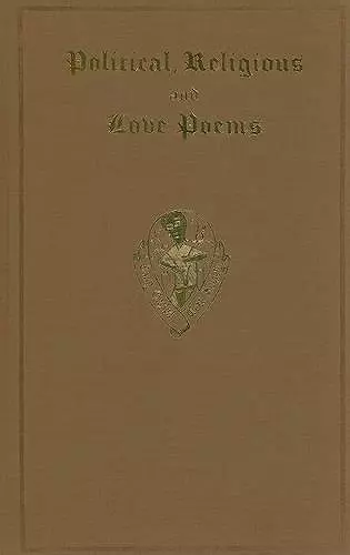 Political, Religious and Love Poems from Lambeth MS. 306 and other sources cover