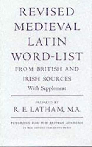 Revised Medieval Latin Word List from British and Irish Sources cover