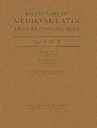 Dictionary of Medieval Latin from British Sources cover