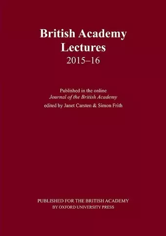 British Academy Lectures, 2015-16 cover